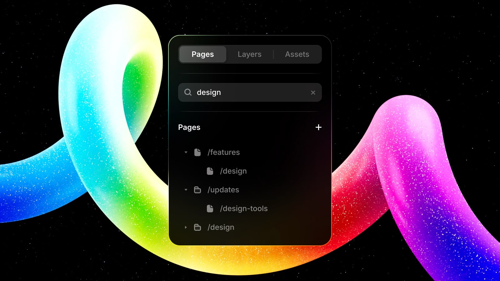 Search for your Pages, Layers, and Assets